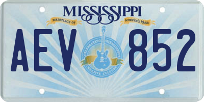 MS license plate AEV852