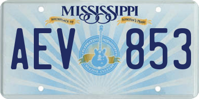MS license plate AEV853