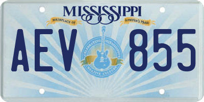 MS license plate AEV855