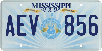 MS license plate AEV856
