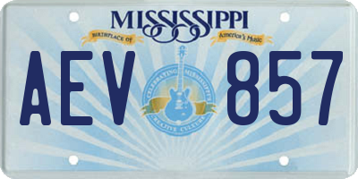 MS license plate AEV857