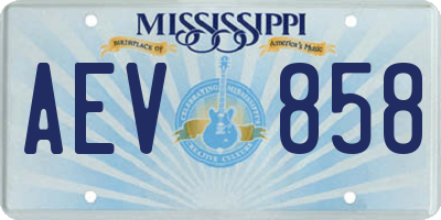 MS license plate AEV858