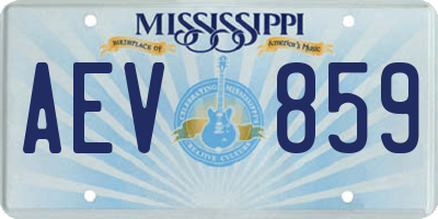 MS license plate AEV859