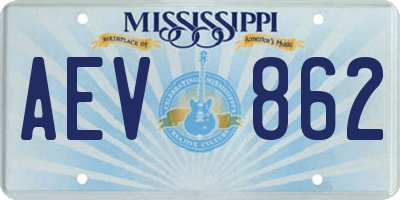 MS license plate AEV862