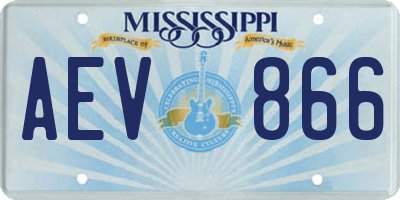 MS license plate AEV866