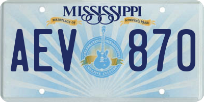 MS license plate AEV870