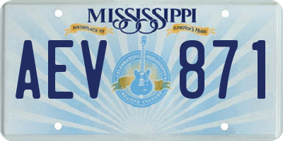 MS license plate AEV871