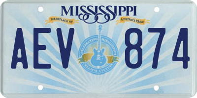 MS license plate AEV874
