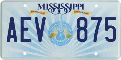 MS license plate AEV875