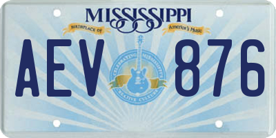 MS license plate AEV876