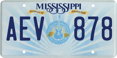 MS license plate AEV878