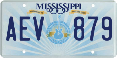 MS license plate AEV879