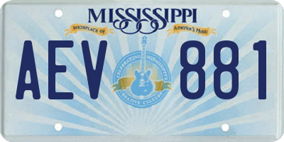 MS license plate AEV881