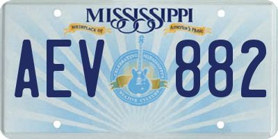 MS license plate AEV882