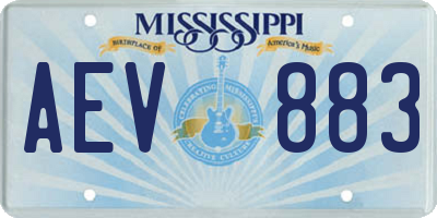 MS license plate AEV883