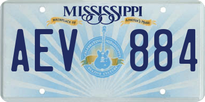 MS license plate AEV884