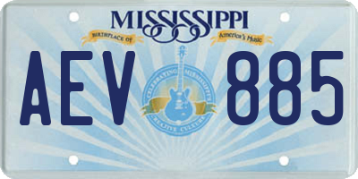 MS license plate AEV885