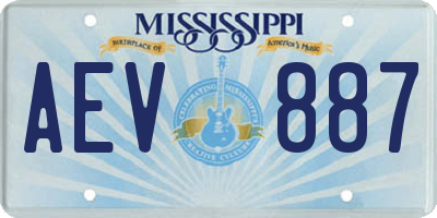 MS license plate AEV887