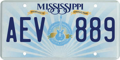 MS license plate AEV889