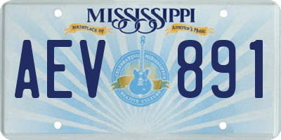 MS license plate AEV891