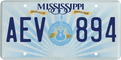 MS license plate AEV894