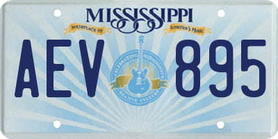 MS license plate AEV895