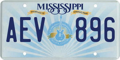 MS license plate AEV896