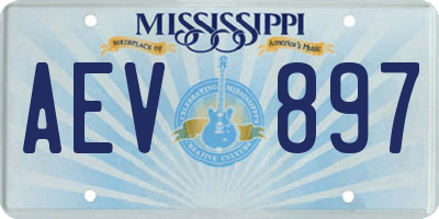 MS license plate AEV897