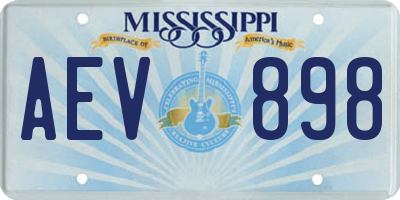 MS license plate AEV898