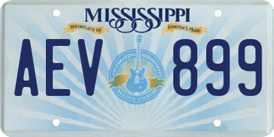 MS license plate AEV899