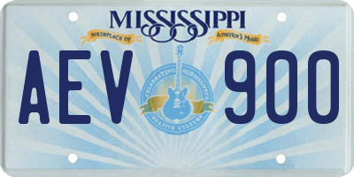 MS license plate AEV900