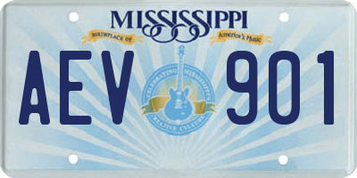 MS license plate AEV901