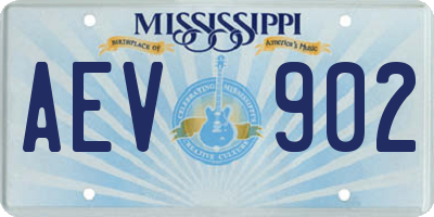 MS license plate AEV902
