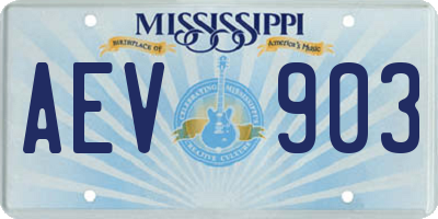 MS license plate AEV903