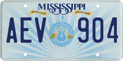 MS license plate AEV904