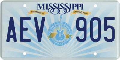 MS license plate AEV905