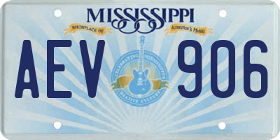MS license plate AEV906