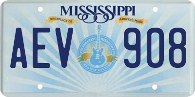MS license plate AEV908