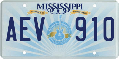 MS license plate AEV910
