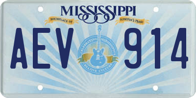 MS license plate AEV914