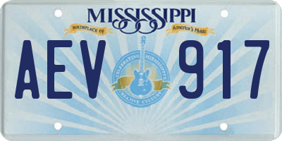 MS license plate AEV917
