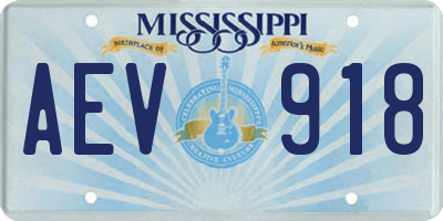 MS license plate AEV918