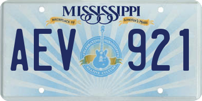 MS license plate AEV921