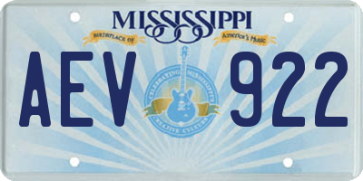 MS license plate AEV922