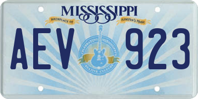 MS license plate AEV923