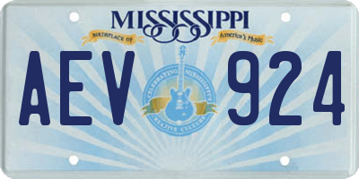 MS license plate AEV924
