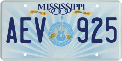 MS license plate AEV925
