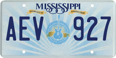 MS license plate AEV927