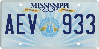 MS license plate AEV933