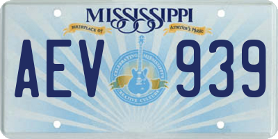 MS license plate AEV939